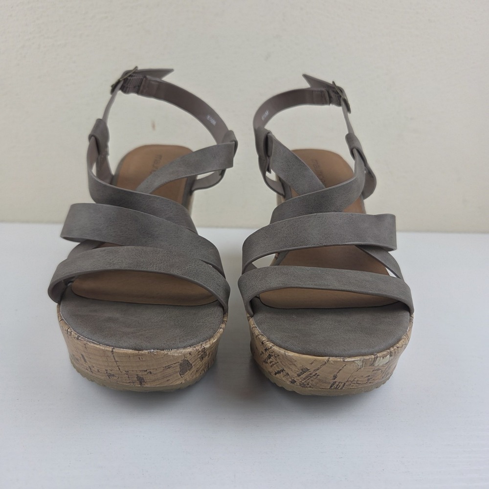 Maurices Hope Cork Strappy Wedge Gray High Heels Women's Size 6.5 M - Picture 6 of 15